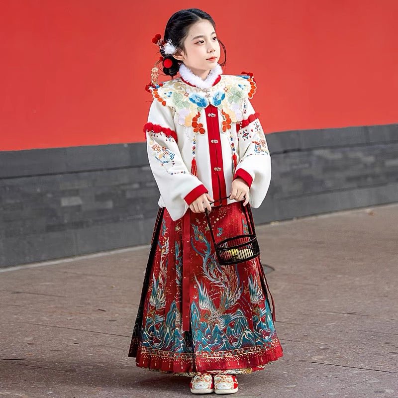 New design children's winter New Year Hanfu set - Jianxi Hanfu