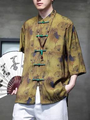 yellow tang suit summer clothes-Jianxi Hanfu