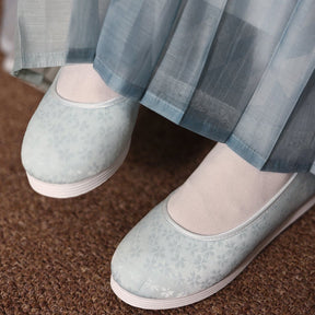 song dynasty cloth blue hanfu shoes-Jianxi Hanfu