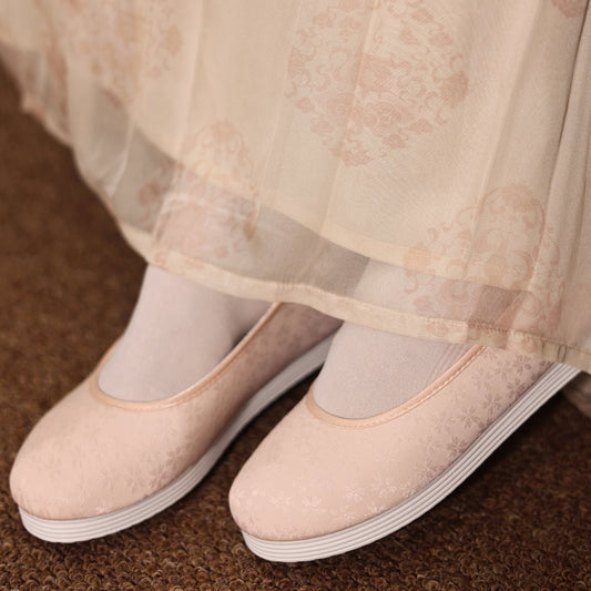 ancient Chinese hanfu shoes pink shoes-Jianxi Hanfu