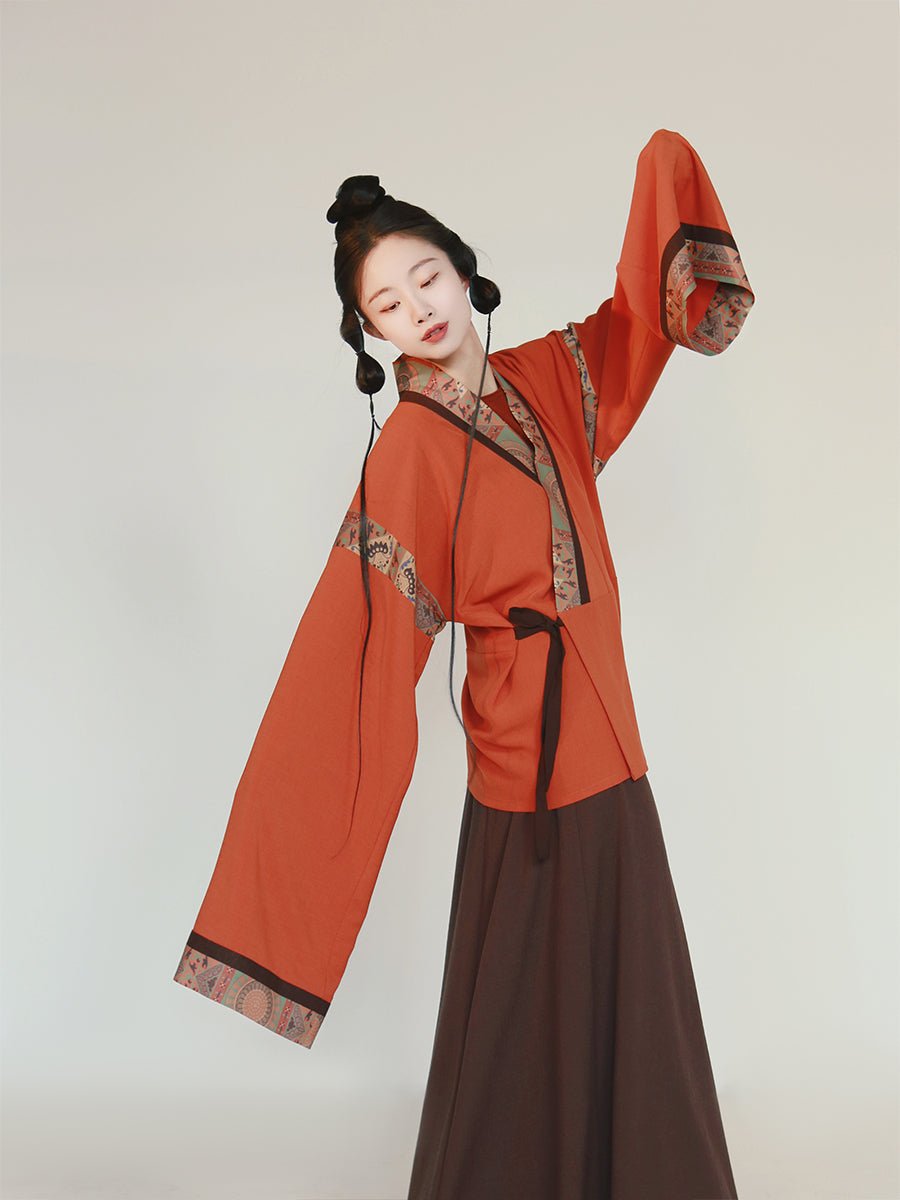 northern wei dynasty clothing red ru shirt - Jianxi Hanfu