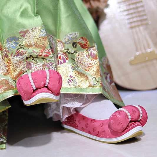 ancient chinese hanfu shoes pink shoes-Jianxi Hanfu