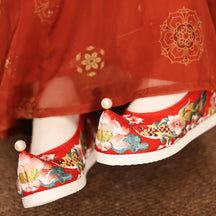 women's red shoes chinese wedding hanfu shoes -Jianxi Hanfu