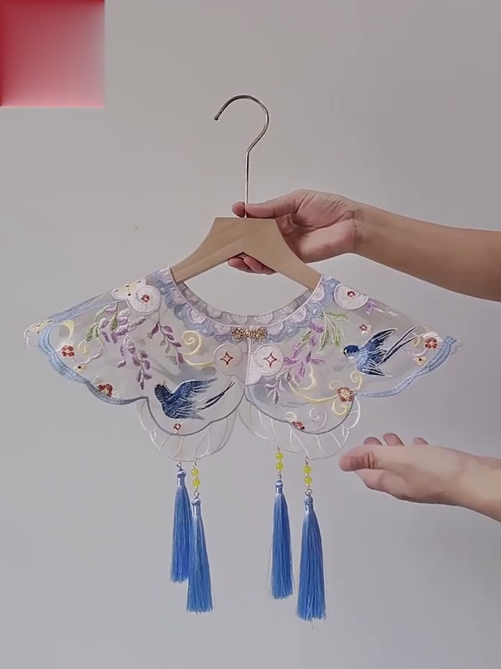blue mamianqun yunjian chinese cloud collar-Jianxi Hanfu
