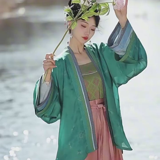 song dynasty clothes beizi duijin changshan women's hanfu girls' clothes-Jianxi Hanfu