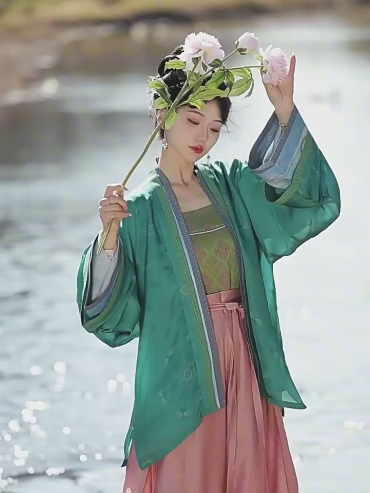 song dynasty clothes beizi duijin changshan women's hanfu girls' clothes-Jianxi Hanfu