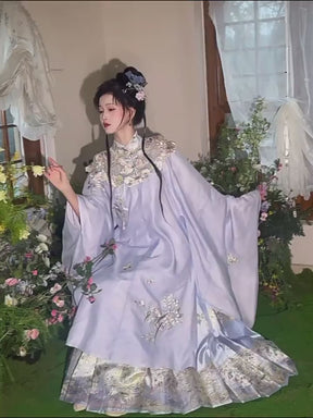 Blue/yellow hanfu dress mamian skirt girls dress-Jianxi Hanfu