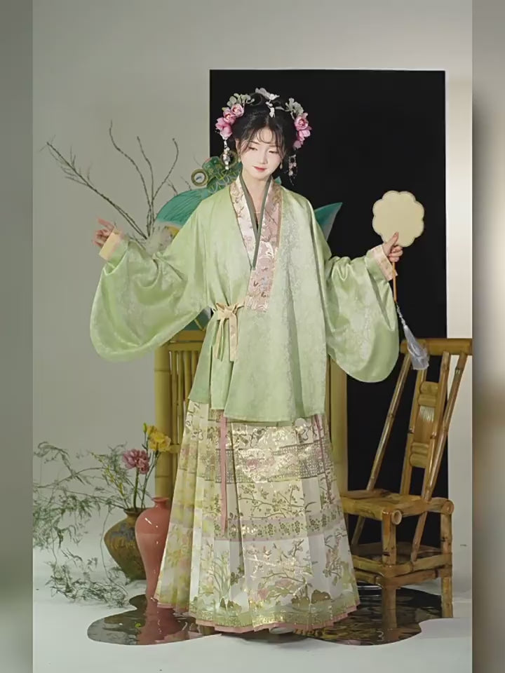 pink hanfu dress women's dress-Jianxi Hanfu
