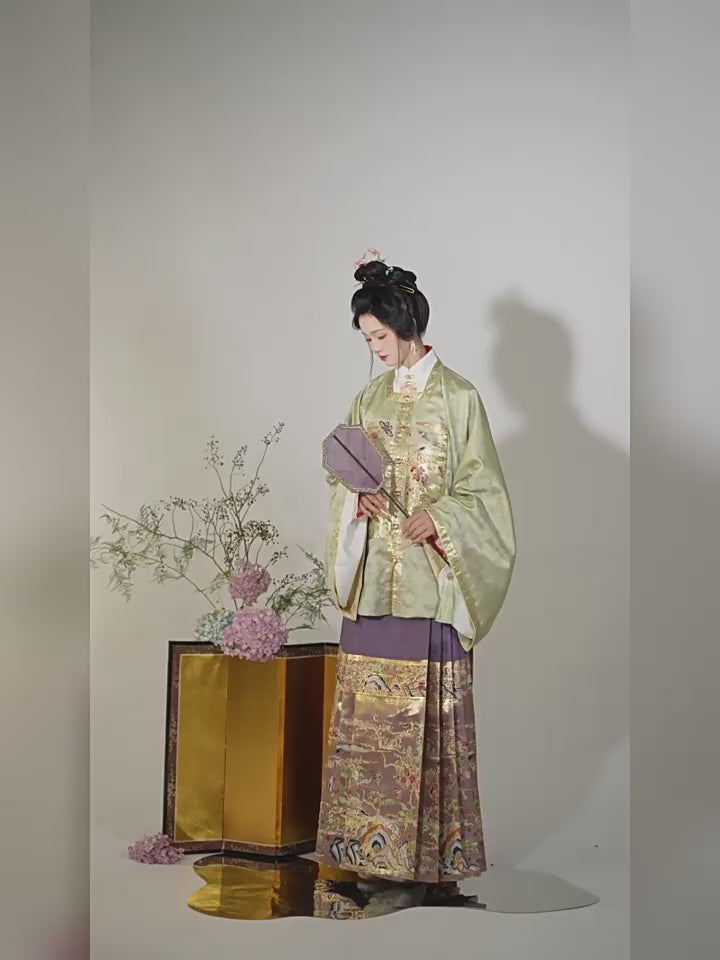 green round collar mamian skirt-Jianxi Hanfu