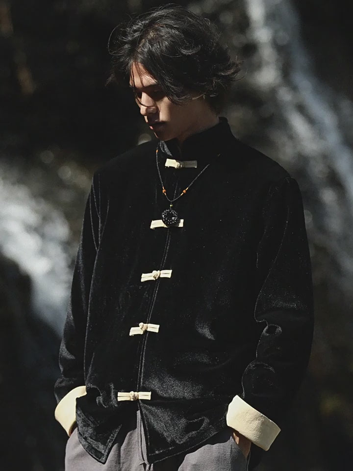 chinese tangsuit black tangzhuang-Jianxi Hanfu