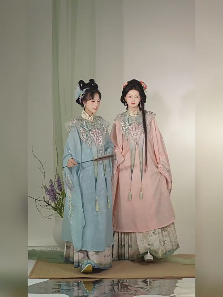 blue/pink hanfu dress mamian skirt-Jianxi Hanfu