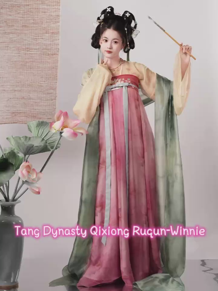 qixiong ruqun tang dynasty girls dress pibo-Jianxi Hanfu
