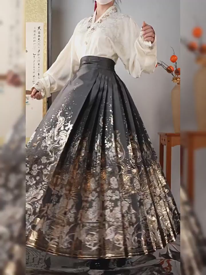 girls dress mamianqun  ming dynasy mamian skirt-Jianxi Hanfu