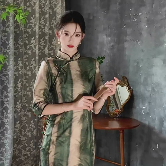 new chinese style cheongsam dress-Jianxi Hanfu