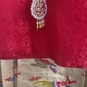 red wedding dress ming dynasty bride attire-Jianxi Hanfu