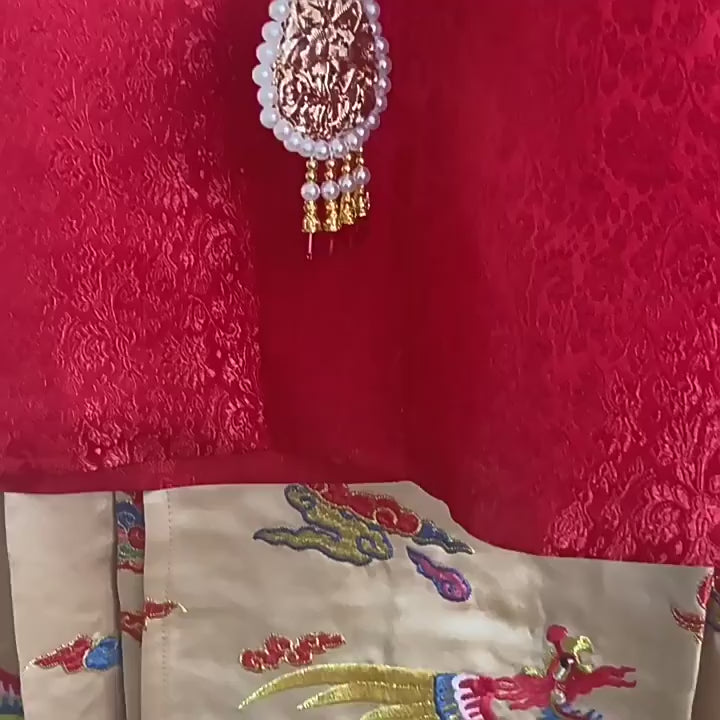 red wedding dress ming dynasty bride attire-Jianxi Hanfu