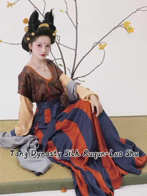 chinese silk qiyao ruqun tang dynasty-Jianxi Hanfu