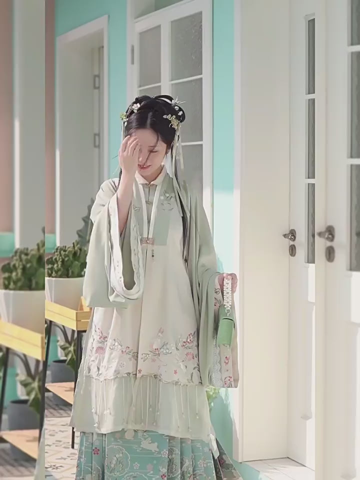 green horse face skirts ming dynasty-Jianxi Hanfu