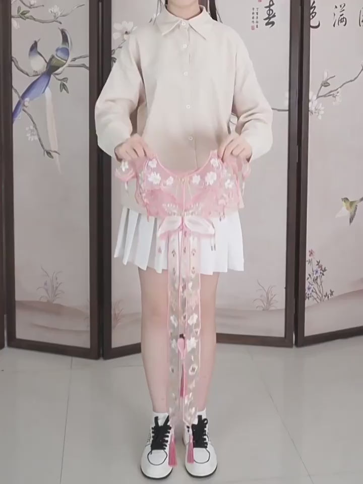 pink mamian skirt chinese hanfu dress-Jianxi Hanfu