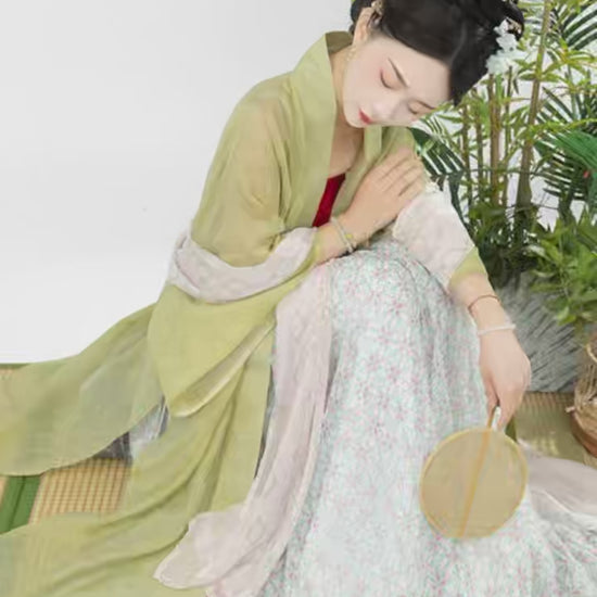 yellow beizi pink pibo song dynasty white ruqun-Jianxi Hanfu