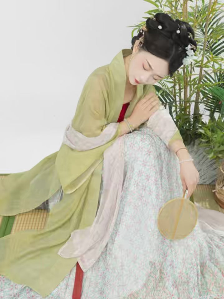 yellow beizi pink pibo song dynasty white ruqun-Jianxi Hanfu