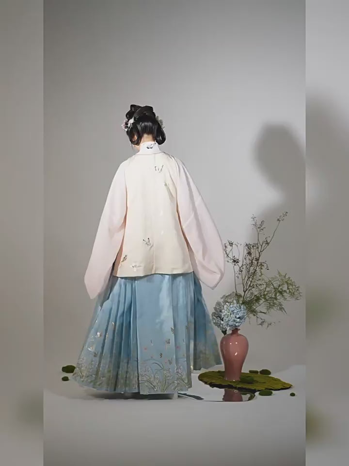 hanfu dress pink mamian skirts-Jianxi Hanfu