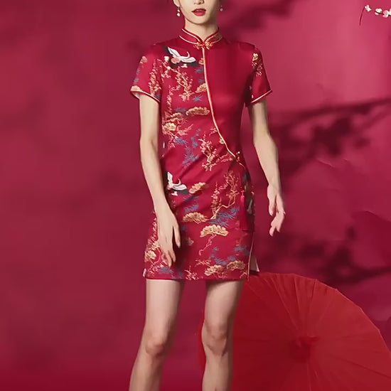 red dress chinese qipao-Jianxi Hanfu