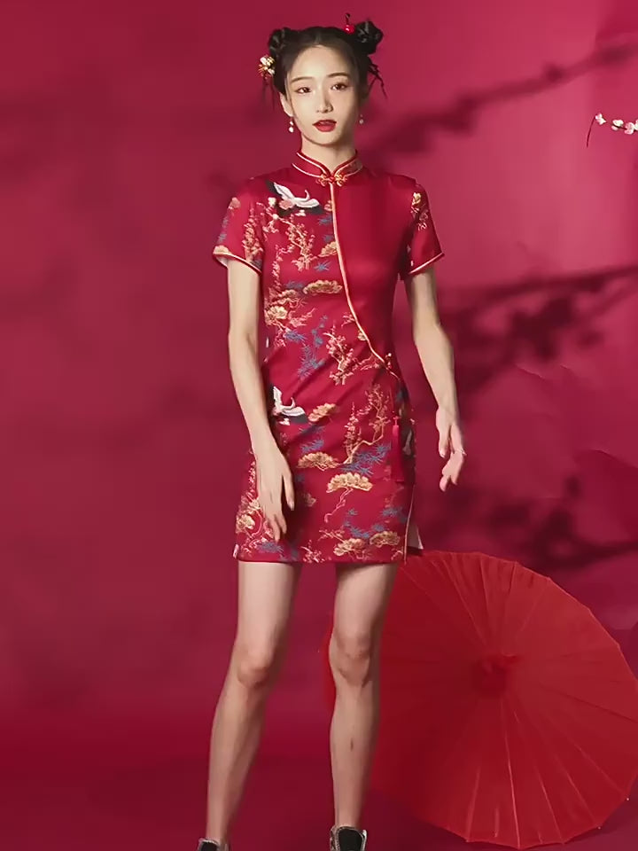 red dress chinese qipao-Jianxi Hanfu