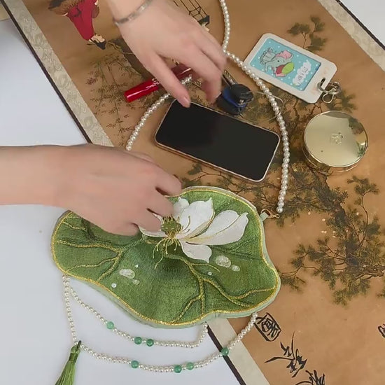 green chinese hanfu purse-Jianxi Hanfu
