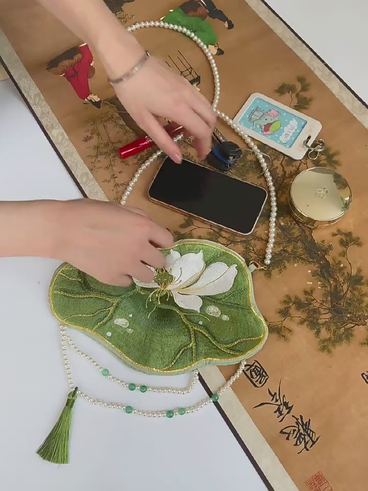 green chinese hanfu purse-Jianxi Hanfu
