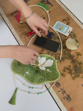 green chinese hanfu purse-Jianxi Hanfu