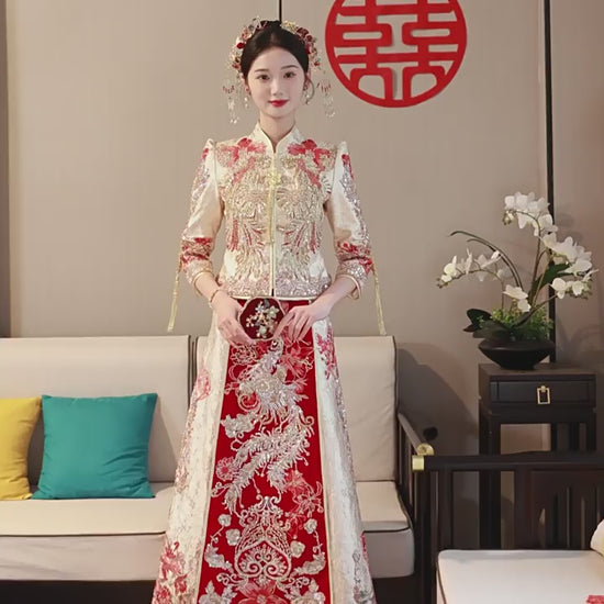 chinese wedding dress bride red dress-Jianxi Hanfu