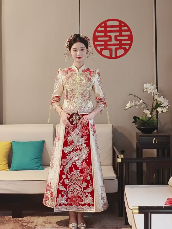 chinese wedding dress bride red dress-Jianxi Hanfu