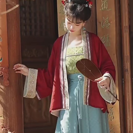 song dynasty clothes beizi duijin changshan women's hanfu girls' clothes-Jianxi Hanfu