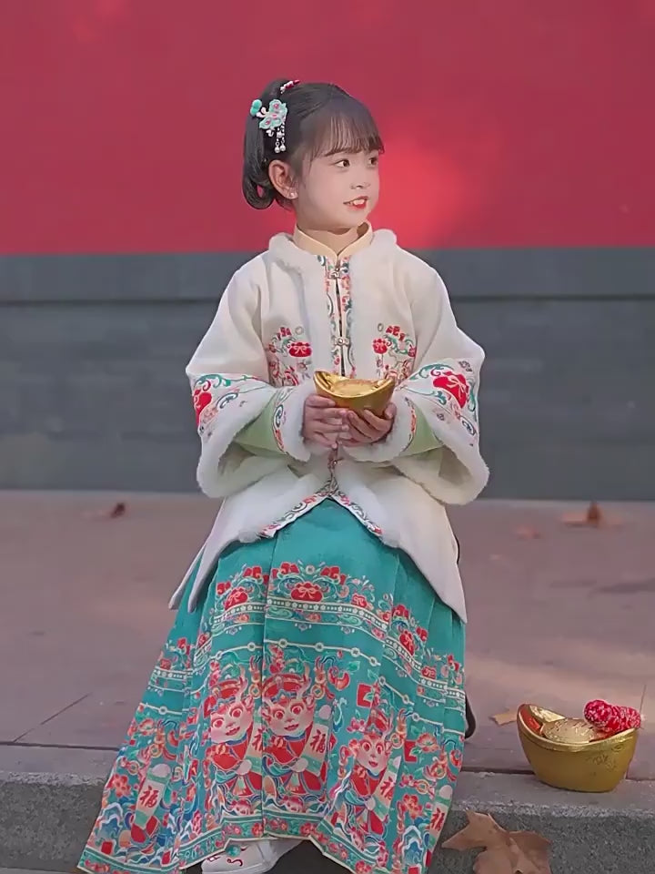 baby clothes baby costume Girls' winter Christmas New Year Hanfu set - Jianxi Hanfu