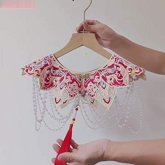chinese yunjian red cloud collar-Jianxi Hanfu