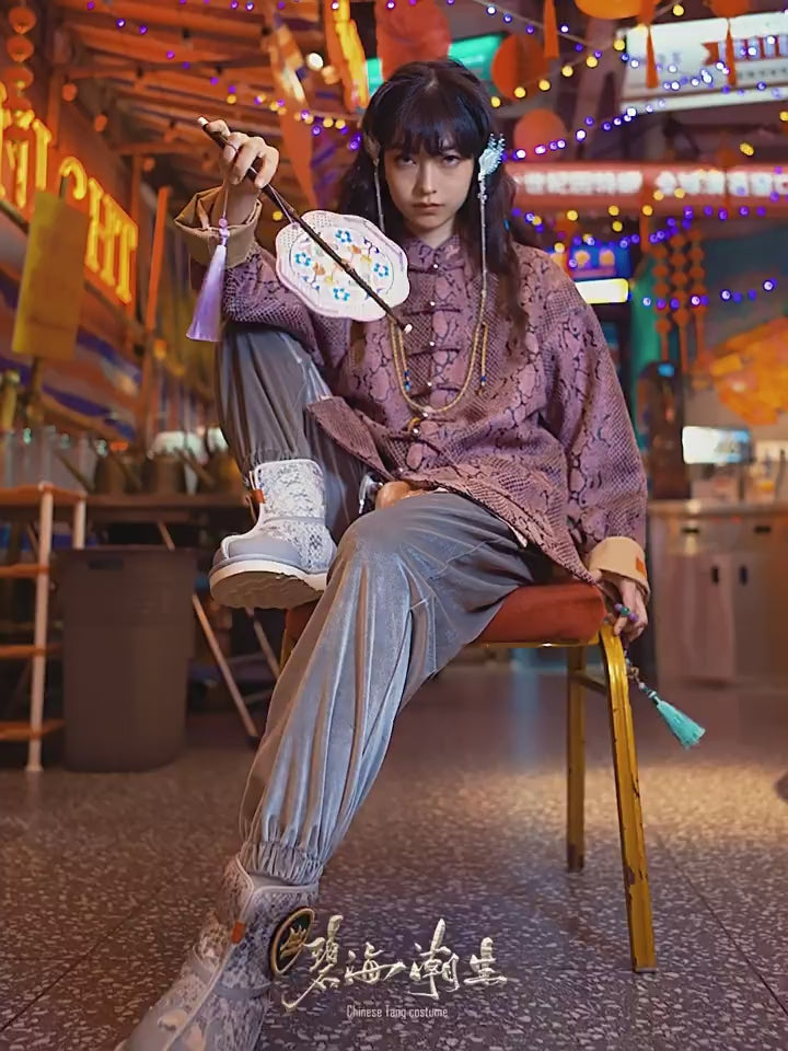 purple tang suit male clothing-Jianxi Hanfu