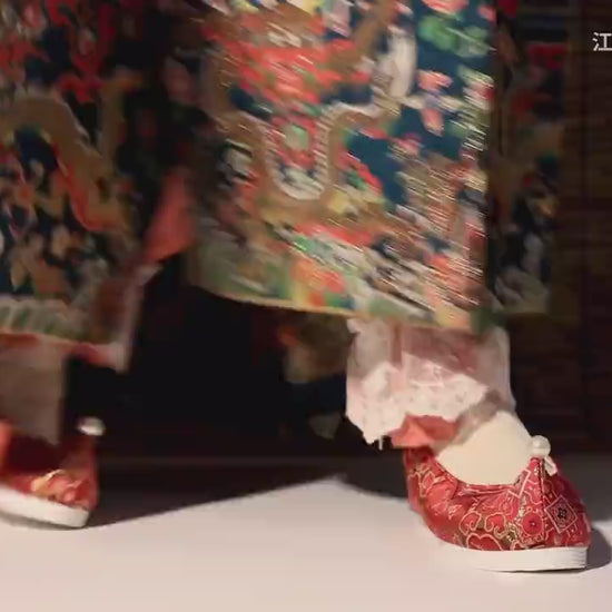 red chinese shoes high heel hanfu shoes-Jianxi Hanfu