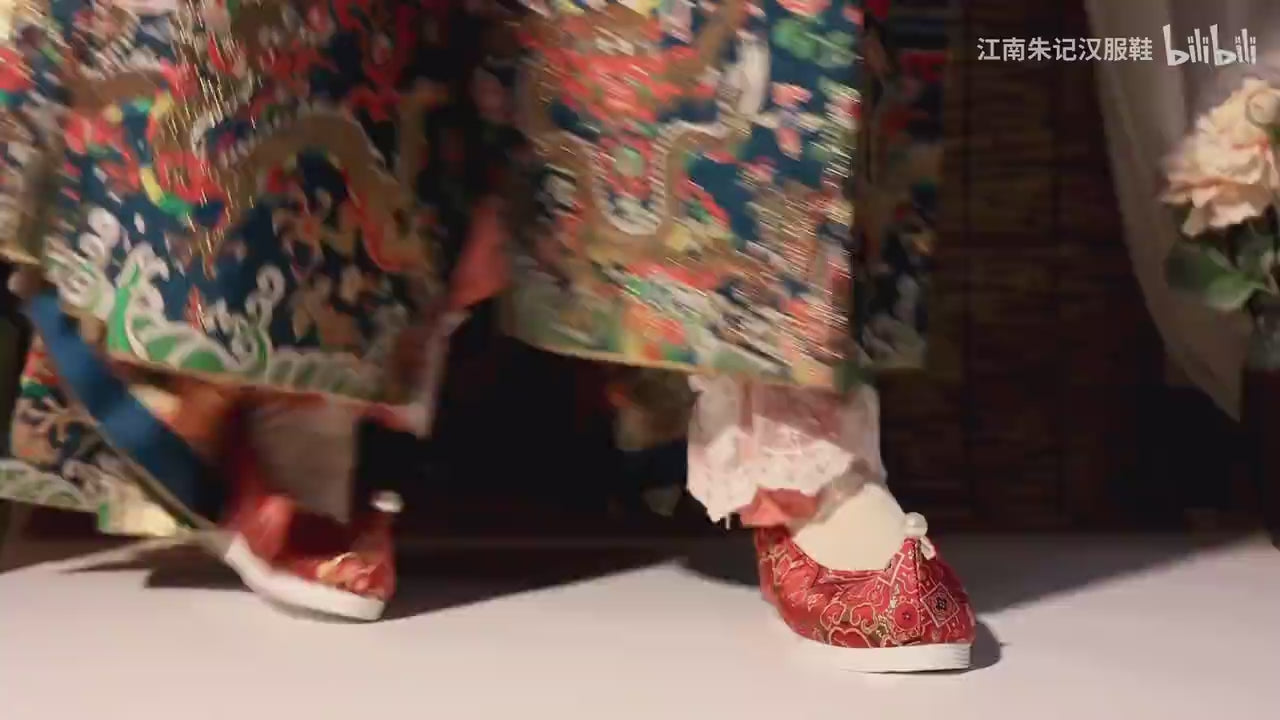 red chinese shoes high heel hanfu shoes-Jianxi Hanfu