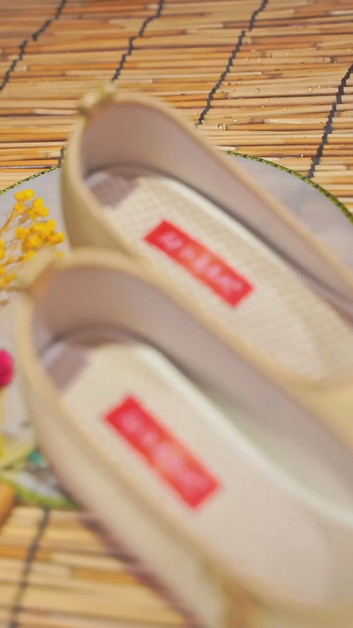 yellow hanfu shoes chinese shoes-Jianxi Hanfu