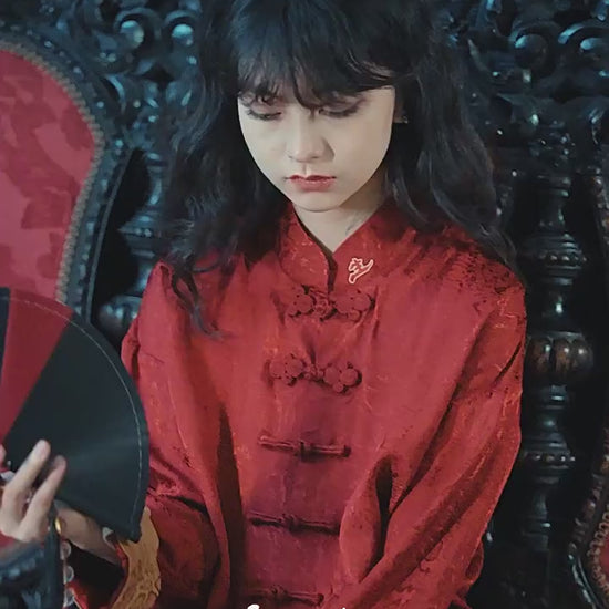 red tang suit new chinese style tangzhuang-Jianxi Hanfu
