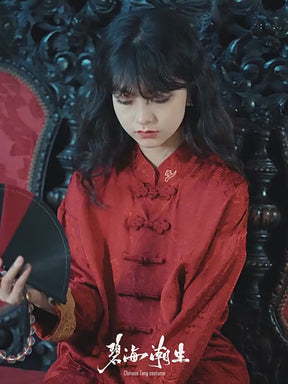 red tang suit new chinese style tangzhuang-Jianxi Hanfu