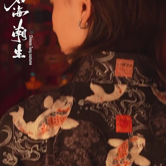black tang suit new chinese style tangzhuang-Jianxi Hanfu