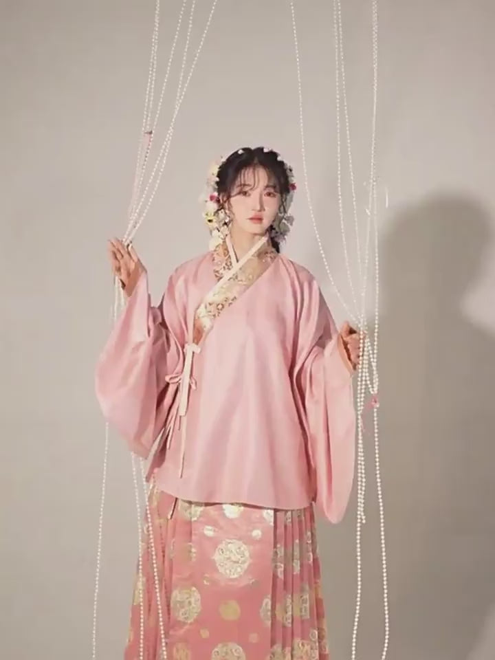 pink/green hanfu dress women's clothes-Jianxi Hanfu
