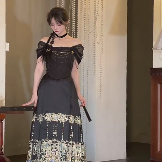 black chinese maminqun-Jianxi Hanfu