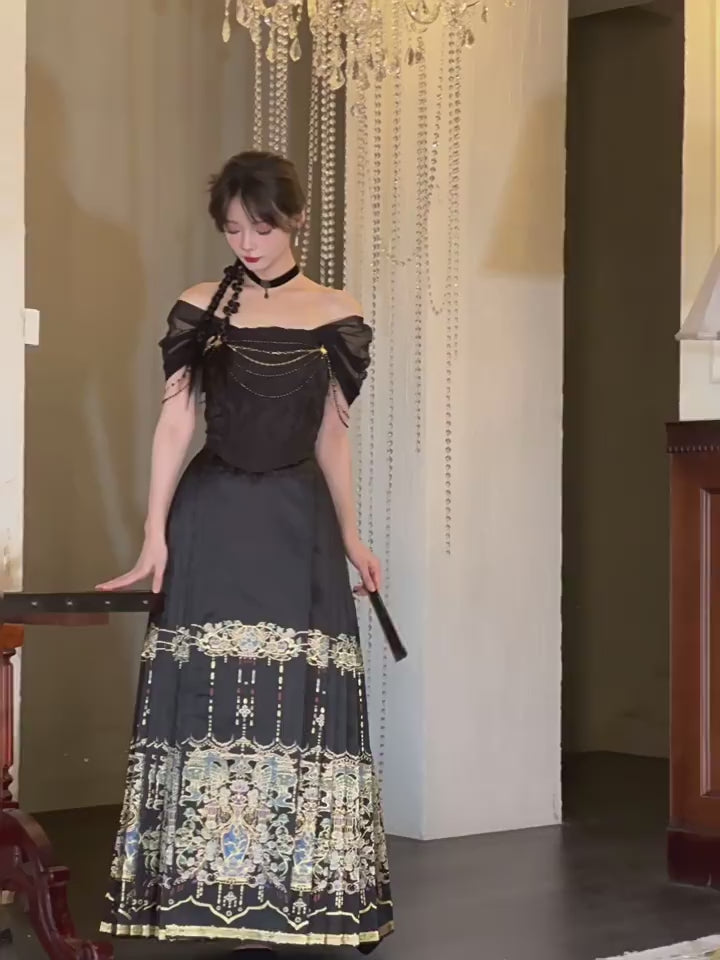 black chinese maminqun-Jianxi Hanfu