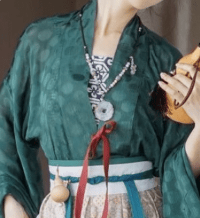 green zheyi cross collar shirt chinese women's clothes - Jianxi Hanfu