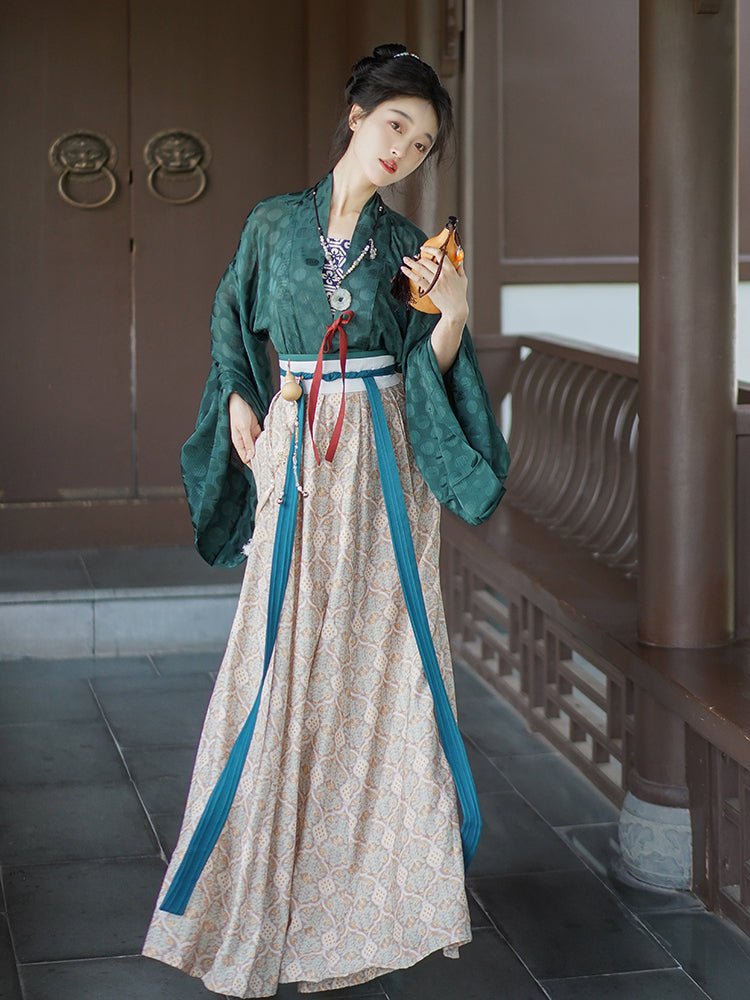 yellow ruqun women's panel skirt wei jin dynasty hanfu - Jianxi Hanfu