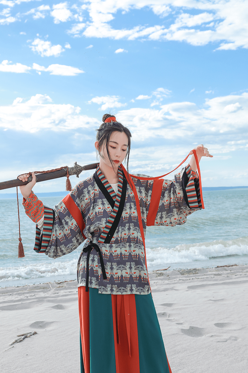 green ruqun skirt northern wei dynasty women's clothing - Jianxi Hanfu