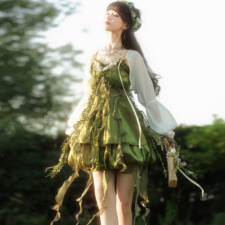 What is Green Qi Lolita Dresses Chinese Style Summer JSK Skirt What is Green Qi Lolita Dresses Chinese Style Summer JSK Skirt